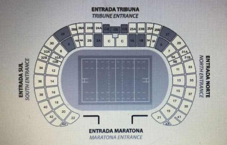 Plan tribunes Estadio Nacional do Jamor