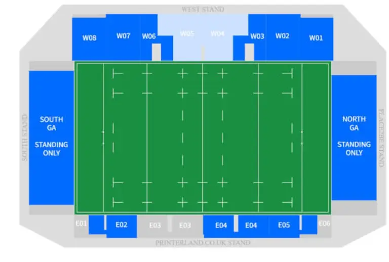 Plan tribunes CorpAcq Stadium